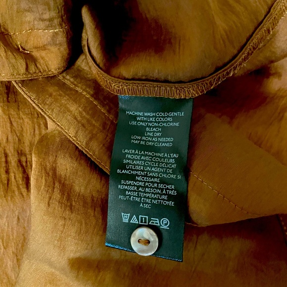 Anthropologie PILCRO brown tunic shirt/dressy button down sz XS NWT - Picture 9 of 10